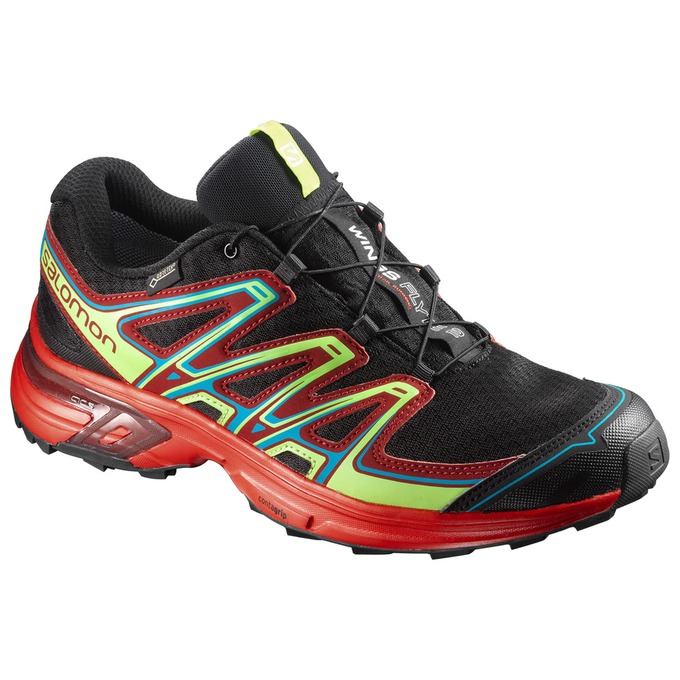 SALOMON WINGS FLYTE 2 GTX® Philippines - Men's Trail Running Shoes - Black/Dark Red | 035682-FYD